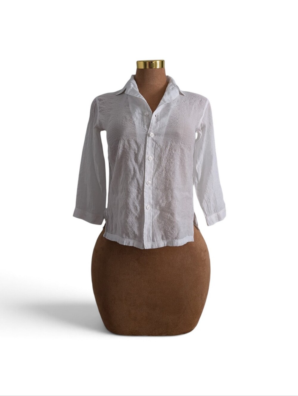 Publish White Button Down Half-Sleeve Blouse Top